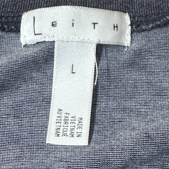 Leith Sleeveless Ruched Bodycon Dress Large Blue Heathered - Picture 4 of 7